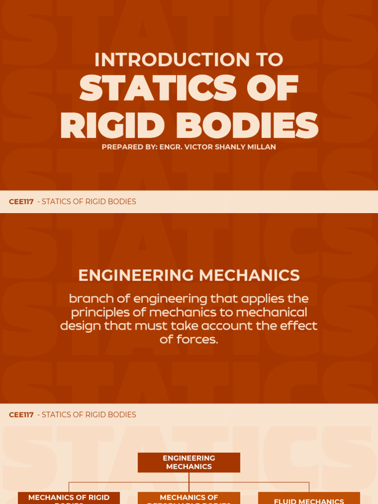 Introduction To Statics of Rigid Bodies | PDF | Force | Kinematics