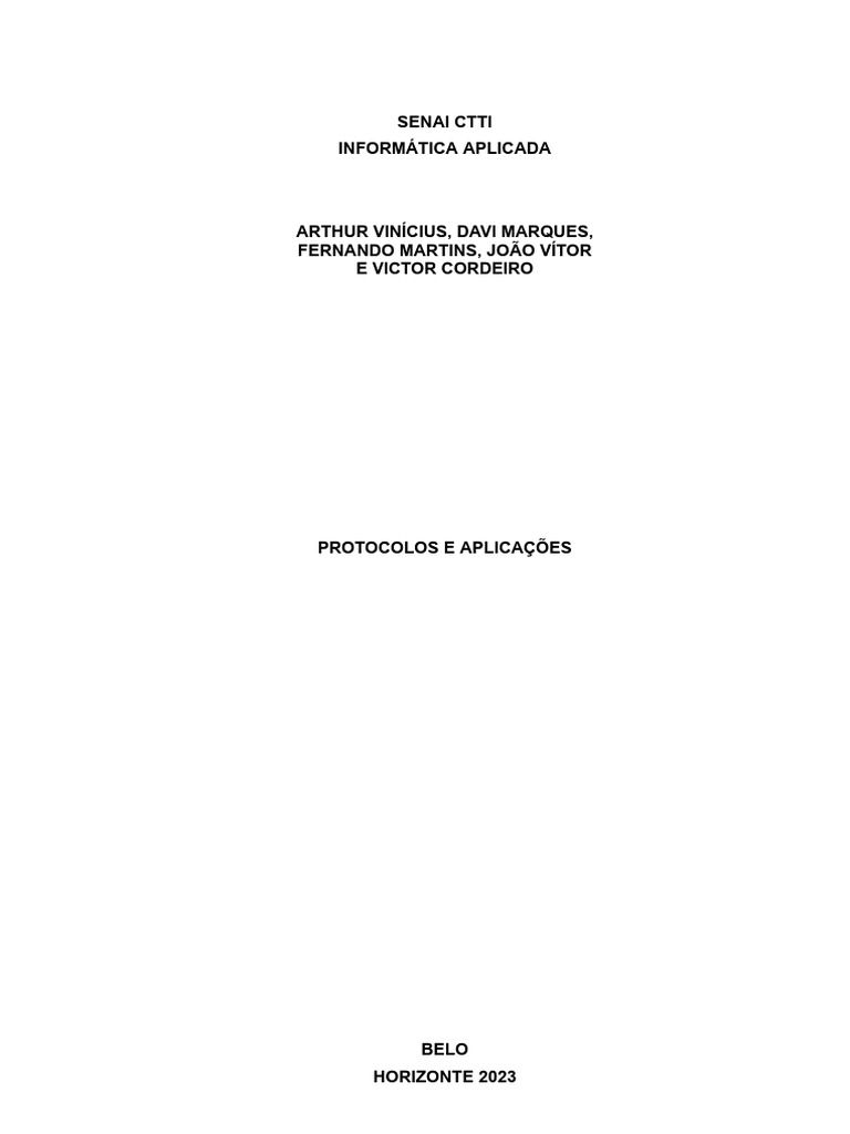 Protocolos e Aplicações em Redes de Computadores | PDF | Rede de ...