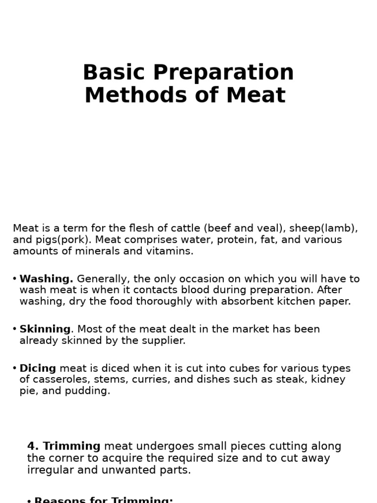 Essential Meat Preparation Techniques | PDF | Meat | Beef