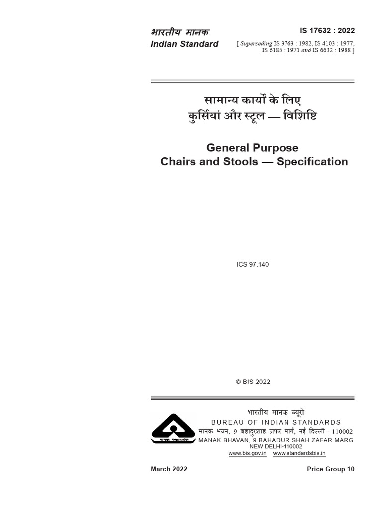 General Purpose Chairs and Stools Specs | PDF | Chair | Force