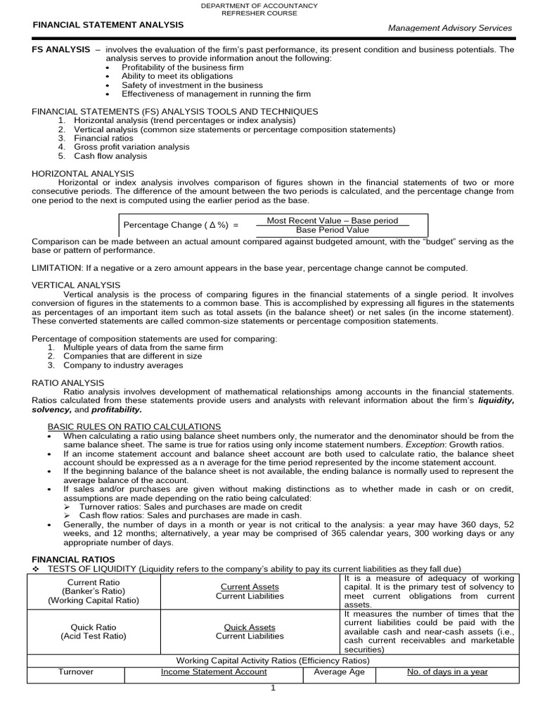 Financial Statement Analysis Techniques | PDF | Dividend | Equity (Finance)
