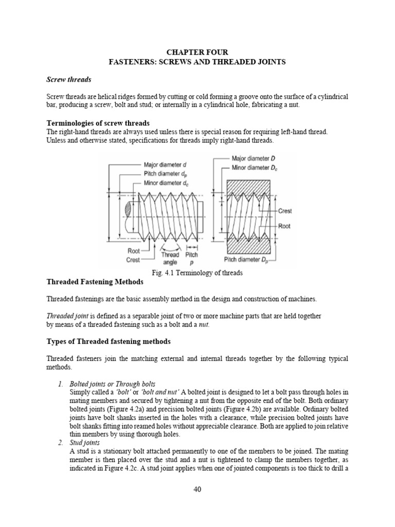 Understanding Screw Threads and Fasteners | PDF | Screw | Strength Of ...
