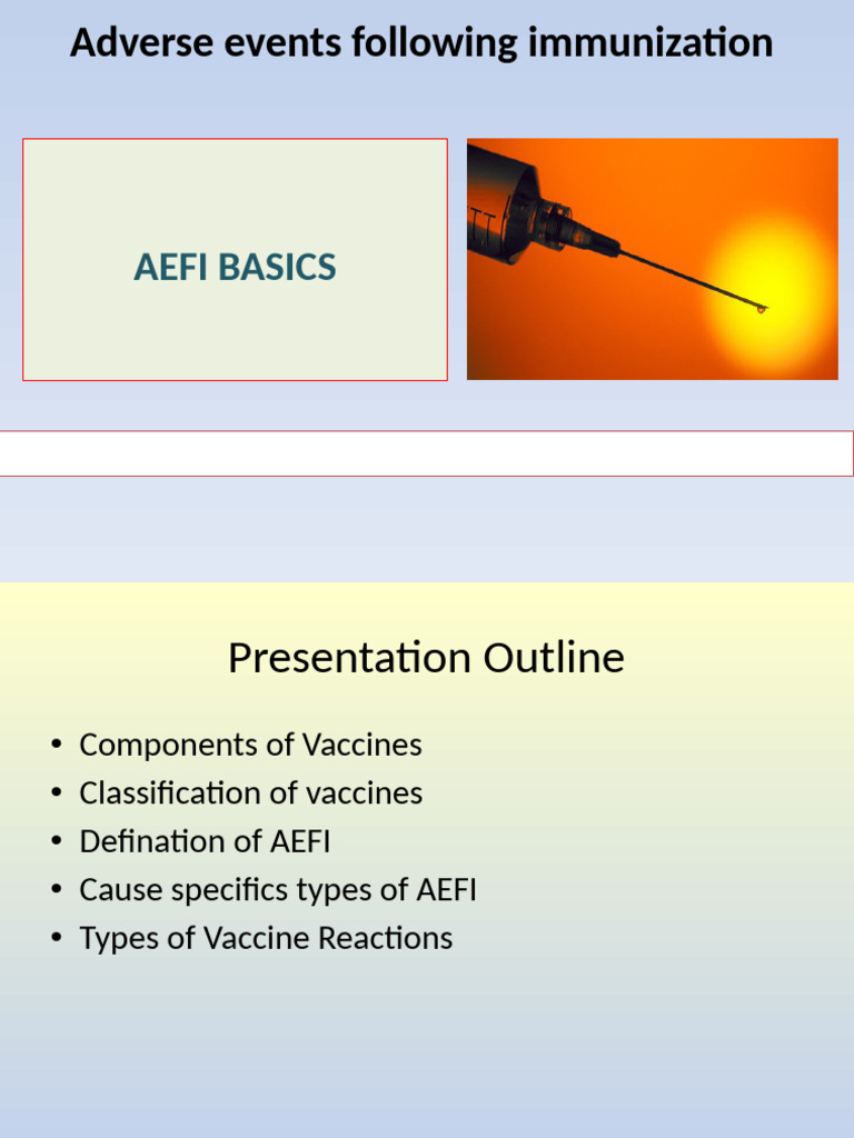 Understanding AEFI: Types and Causes | PDF | Vaccines | Immunology