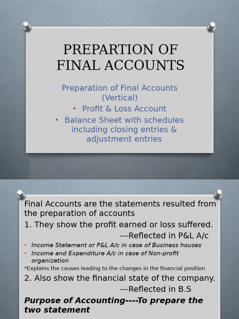 Unit No. 2 Chap No. 1 Final Accounts | PDF | Debits And Credits ...
