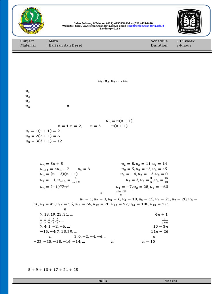 10math - MBD - Barisan Dan Deret | PDF