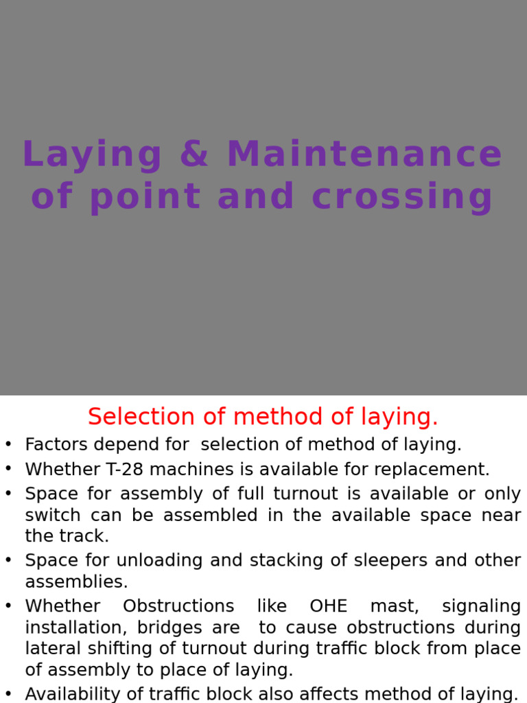 Point and Crossing Maintenance Guide | PDF | Track Gauge | Transport ...