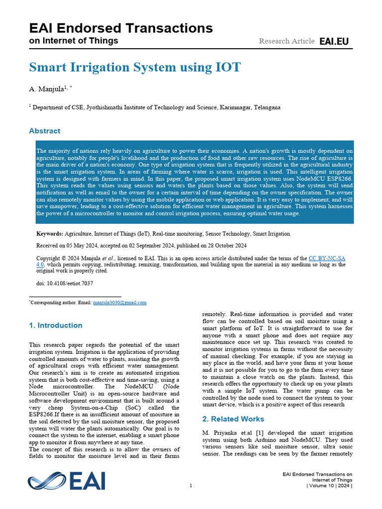 Smart IoT Irrigation System Design | PDF | Internet Of Things | Wi Fi