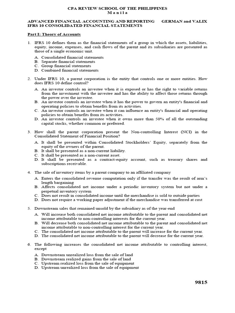 IFRS 10 Consolidated Financial Statements Guide | PDF | International ...