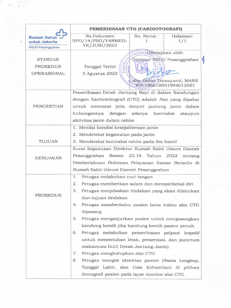 Spo 14.Pemeriksaan Ctg | PDF
