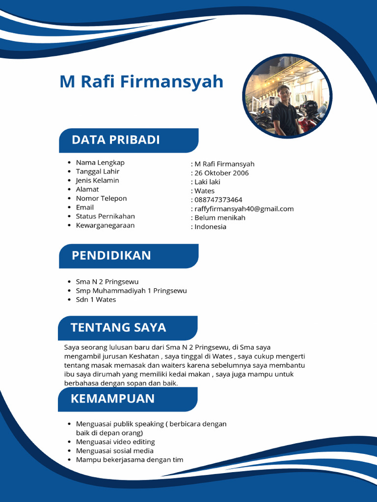 CV Kerja M Rafi Firmansyah | PDF