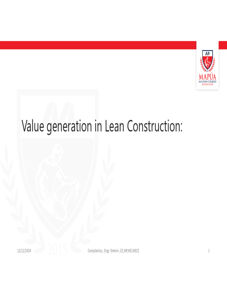 Lean Construction Value Generation Guide | PDF | Lean Manufacturing ...