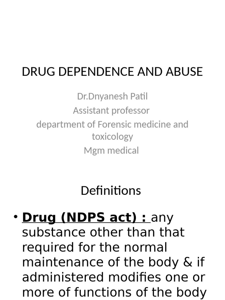Understanding Drug Dependence and Abuse | PDF | Substance Abuse ...