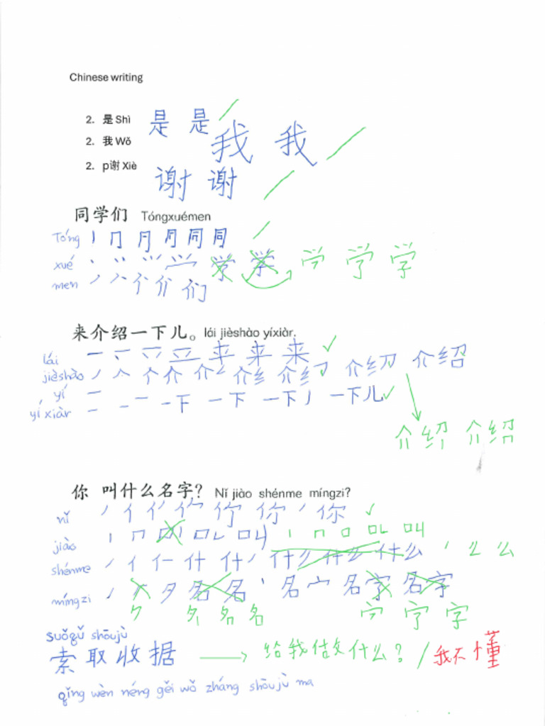 Chinese Writing 20251017 | PDF