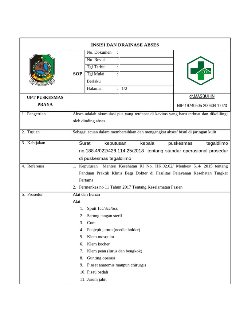 Prosedur Insisi dan Drainase Abses | PDF