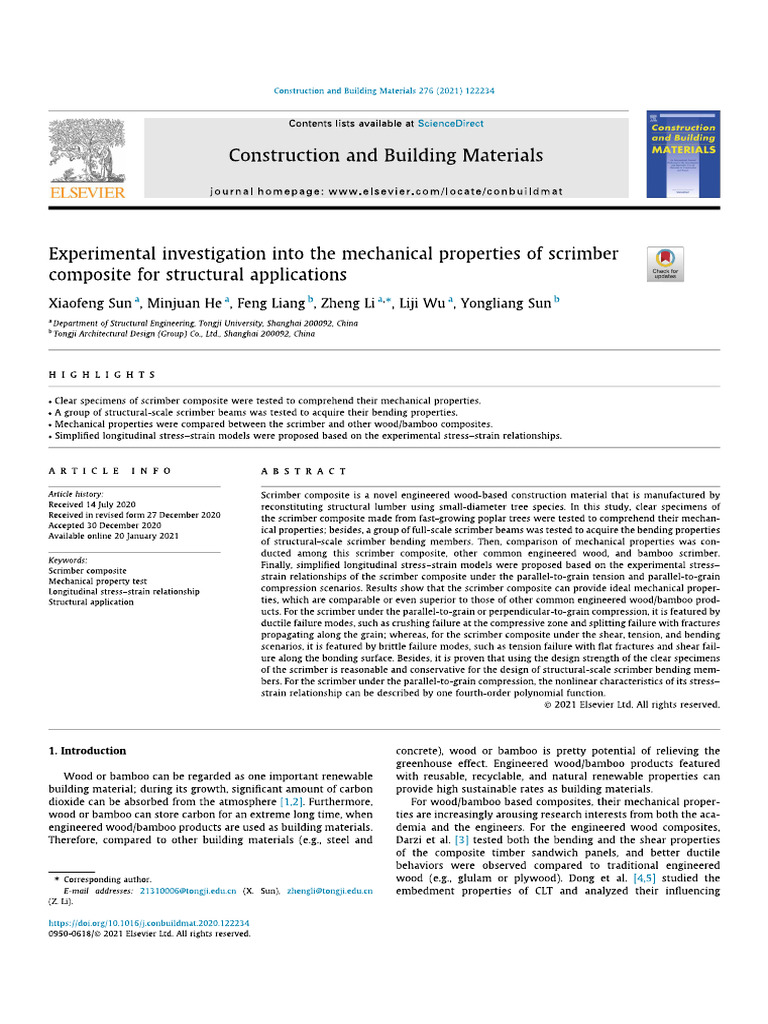 Experimental Investigation Into The Mechanical Properties of Scrimber ...