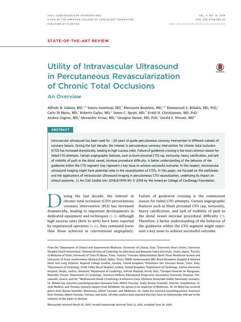 IVUS y CTO | PDF | Percutaneous Coronary Intervention | Stent