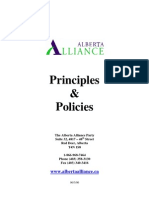 Alberta Alliance Policies 2006 (Not in Effect)