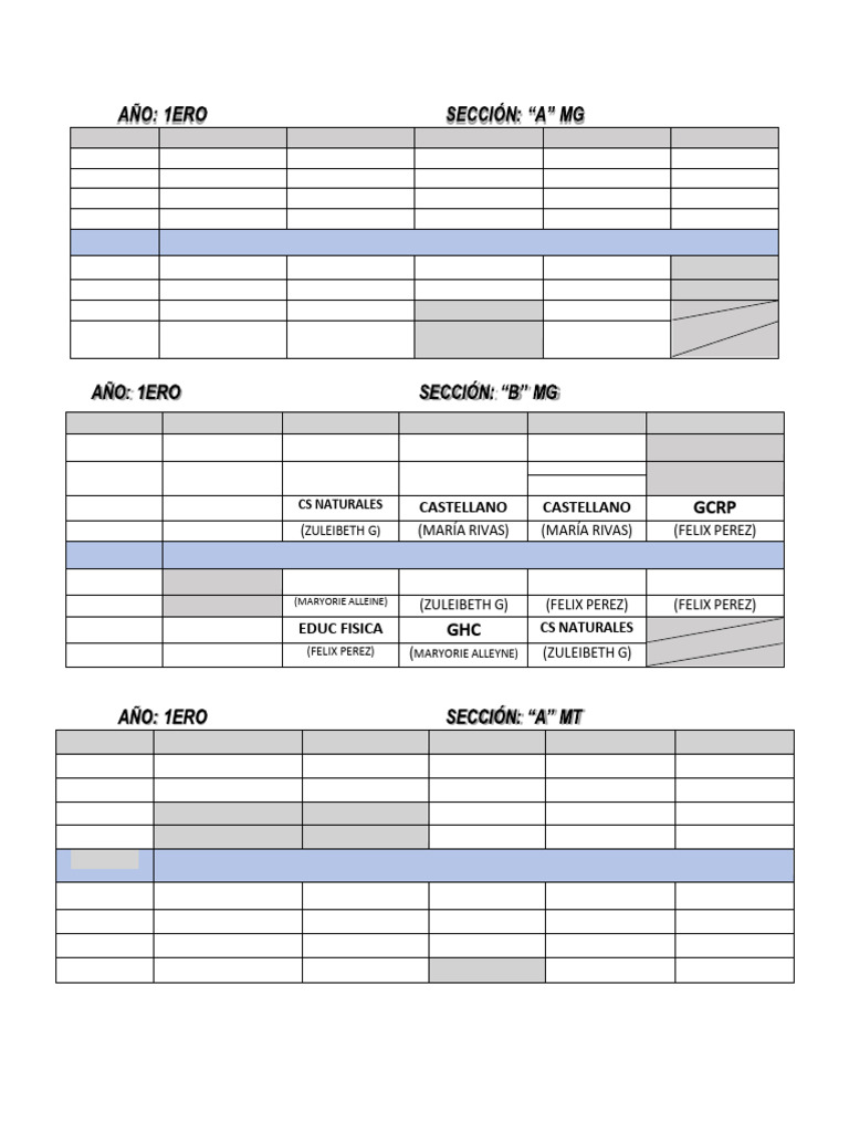 Horario Escolar 1ro y 2do Grado | PDF | Idiomas del Reino Unido | Fonética