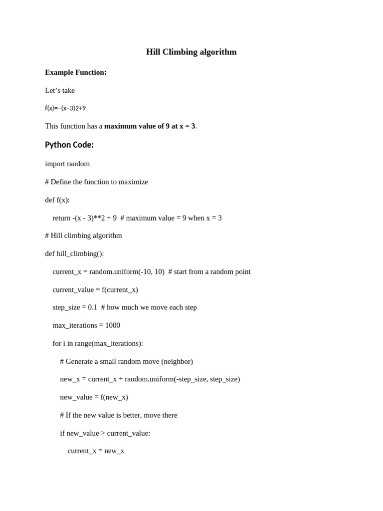 Hill Climbing Algorith1 | PDF | Computer Programming | Theoretical ...