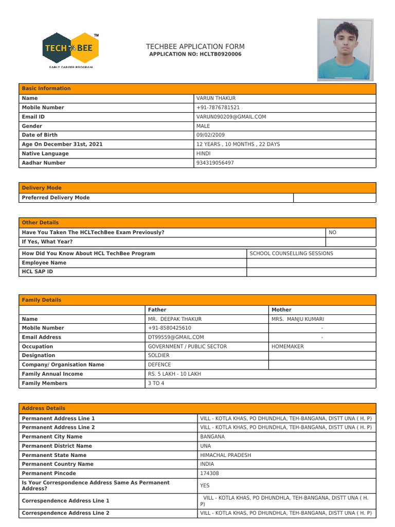 Application_form_HCLTB0920006 | PDF