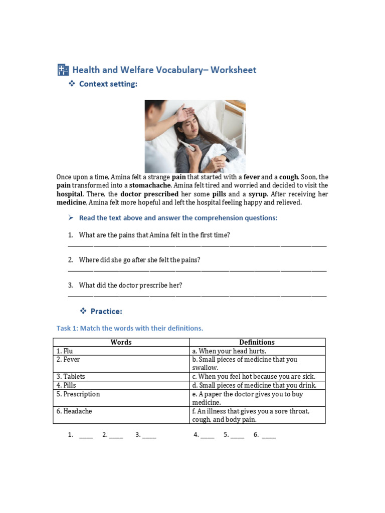 Diseases and Medicine Worksheet | PDF | Health Care | Diseases And ...