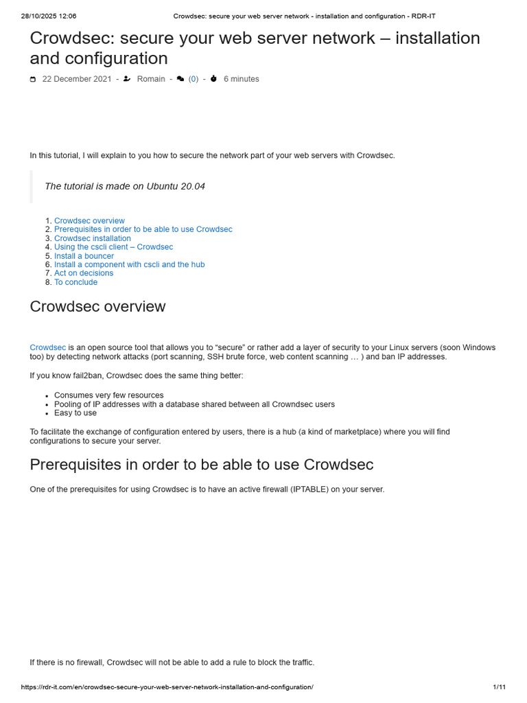 Crowdsec_ Secure Your Web Server Network - Installation and ...
