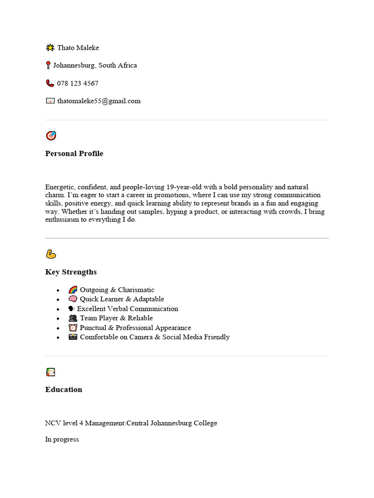 Personal Profile | PDF