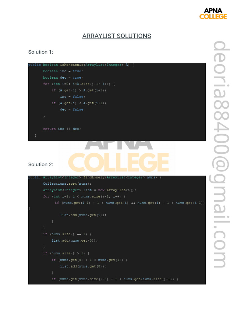 Java ArrayList Solutions and Methods | PDF | Computer Programming ...