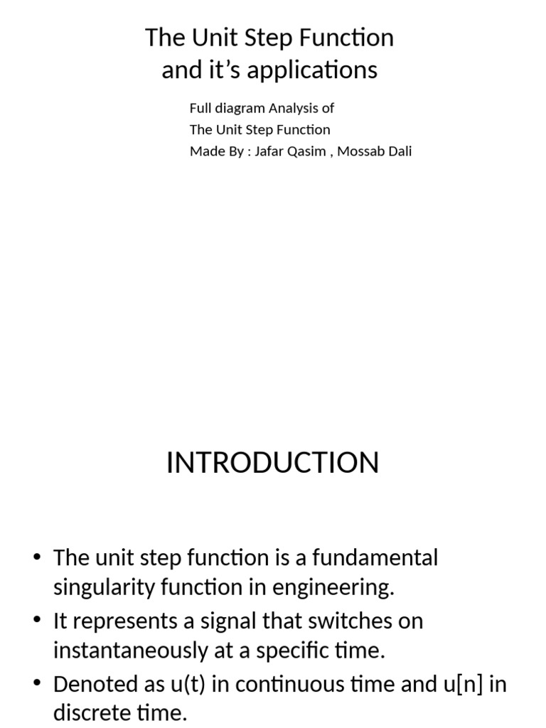 Unit Step Function: Definition & Applications | PDF
