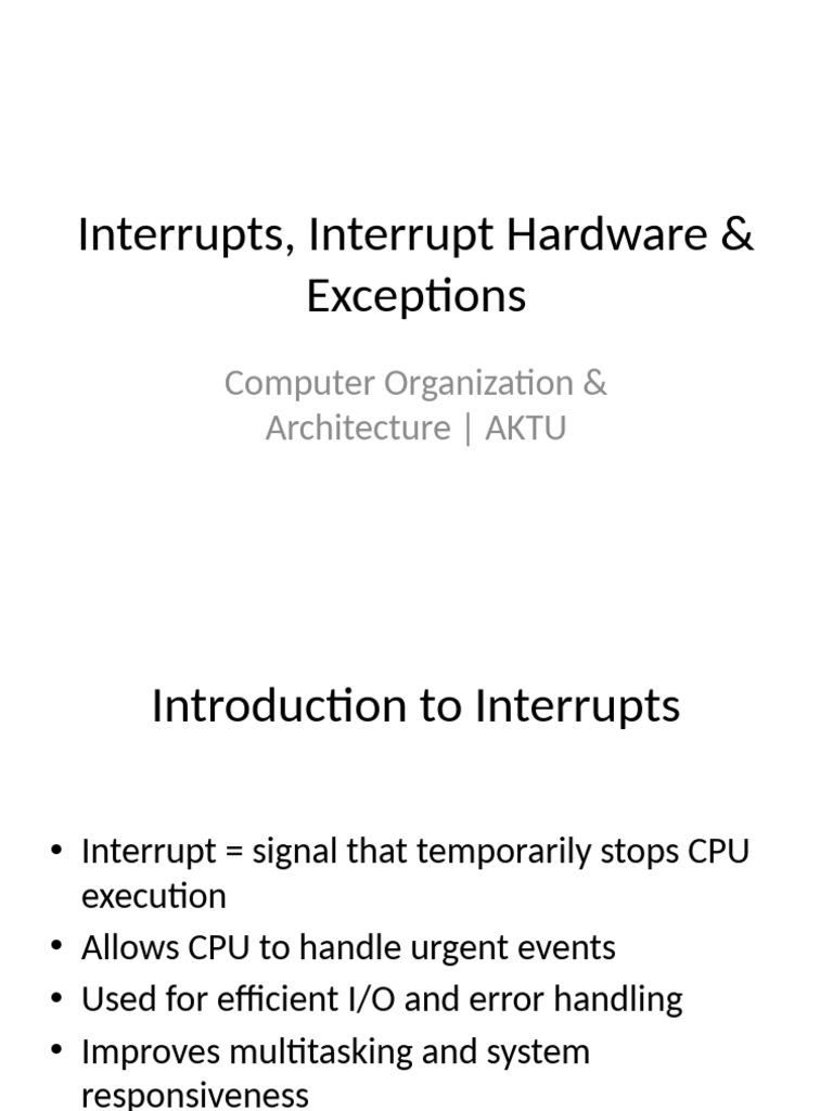 Understanding Interrupts and Exceptions | PDF | Input/Output ...