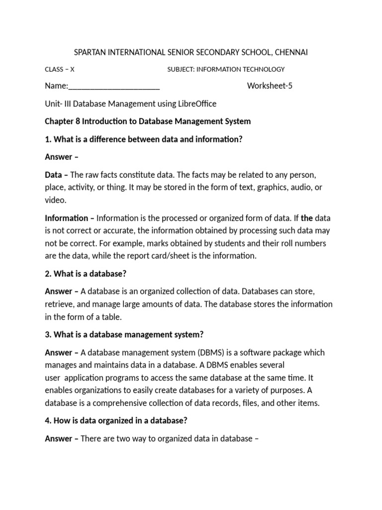 Database Management Basics in LibreOffice | PDF | Relational Database ...