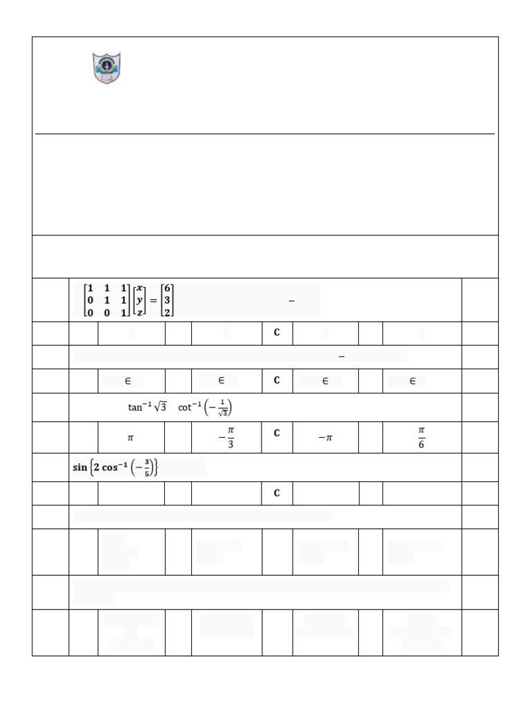 4057228-Class 12 - QP - UT - Math - 041 - 2023-24 | PDF | Matrix ...