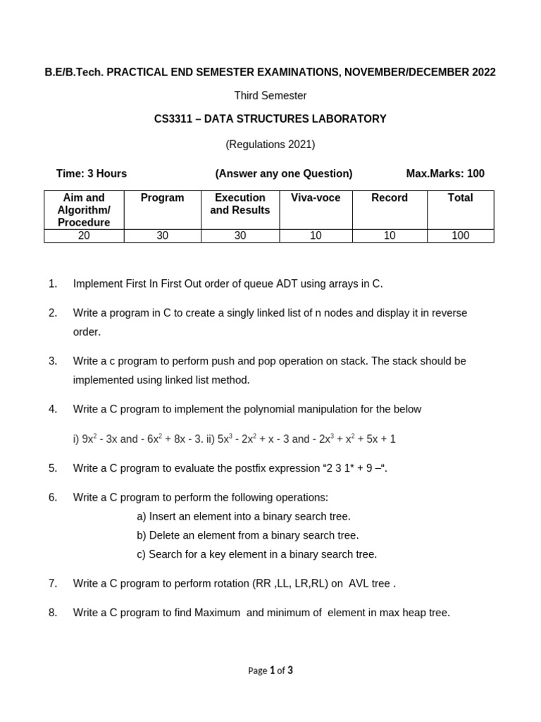 CS3311-SET 3 | PDF | Algorithms | Computer Programming