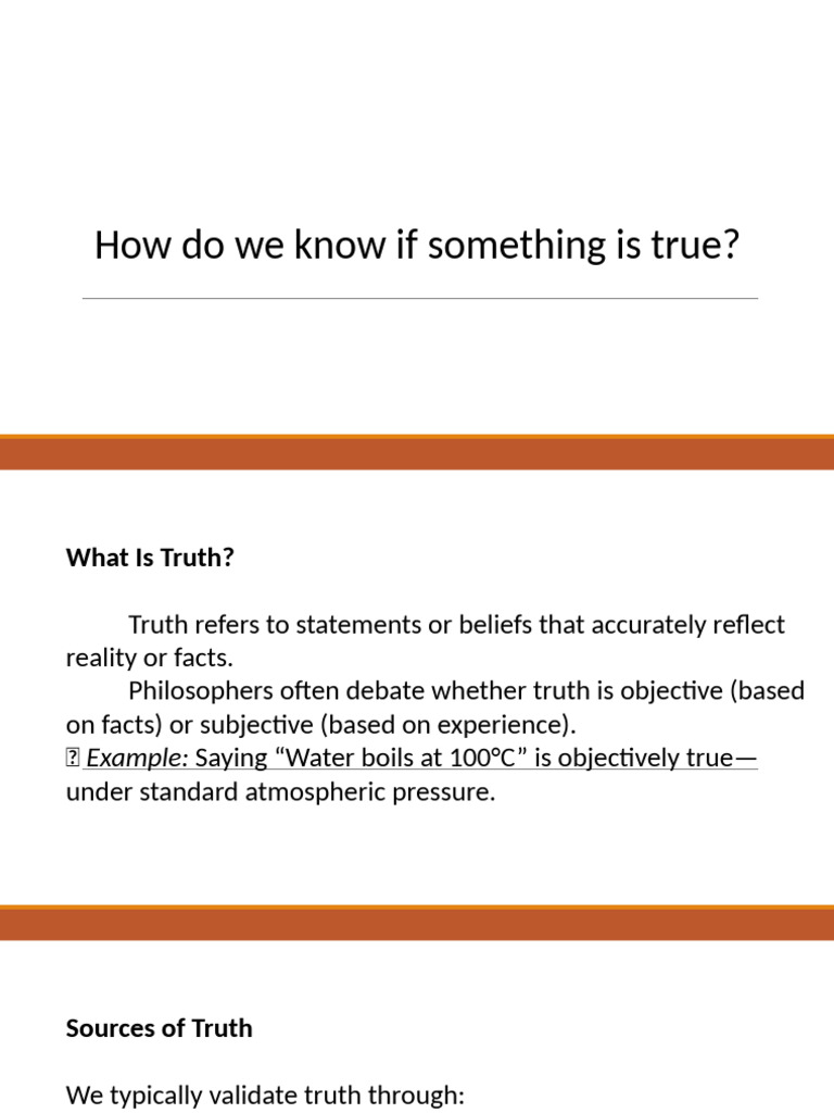 Understanding Truth: Sources and Challenges | PDF