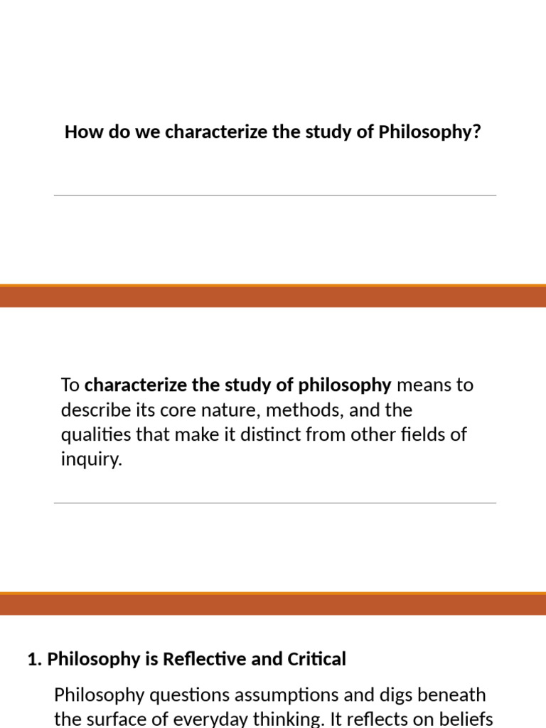 How Do We Characterize The Study of Philosophy | PDF