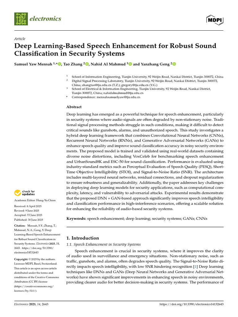 Deep Learning-Based Speech Enhancement For Robust | PDF | Deep Learning ...