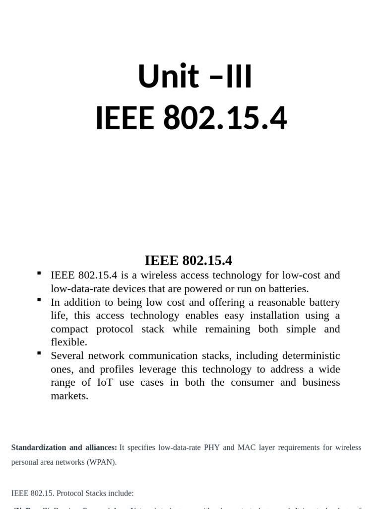 Overview of IEEE 802.15.4 Standards | PDF | Computer Network | Computing