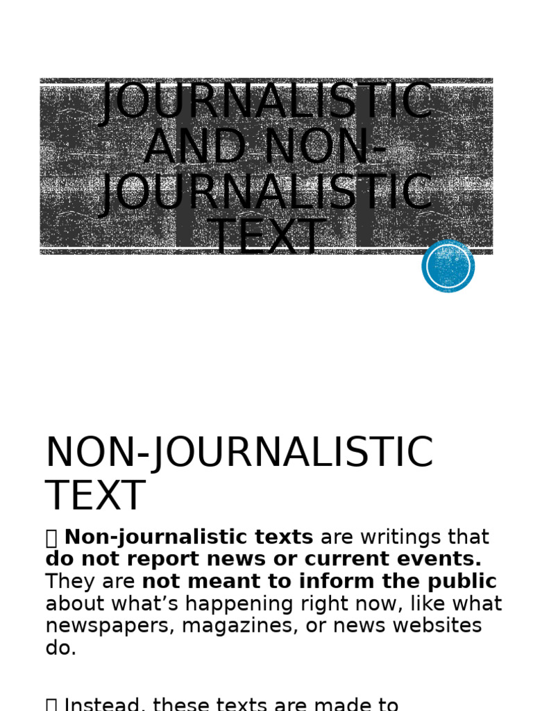 Journalistic and Non-journalistic Text MAYARI | PDF