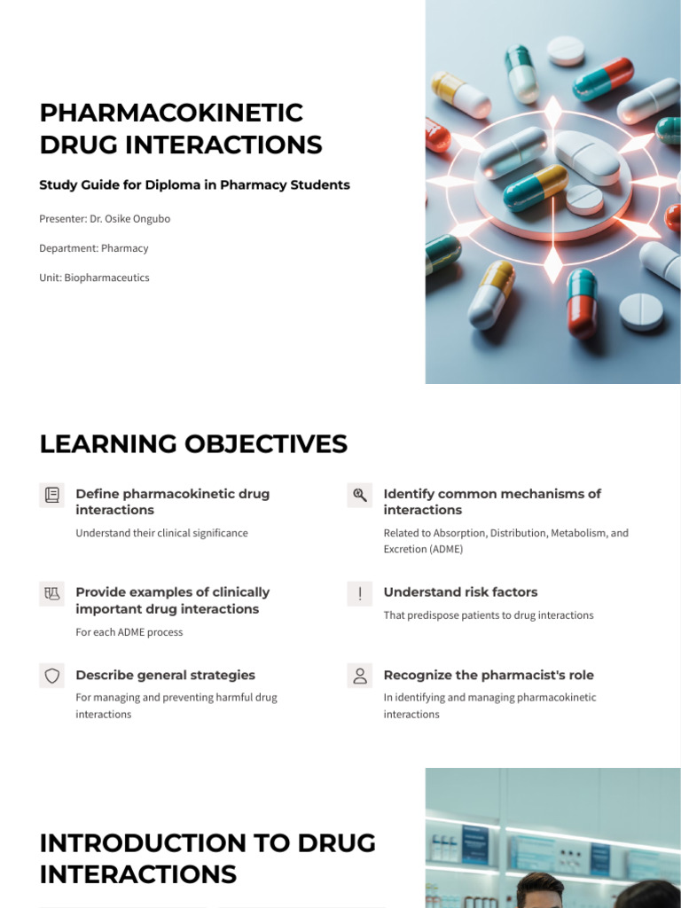 Pharmacokinetic Drug Interactions Guide | PDF | Pharmacokinetics | Kidney