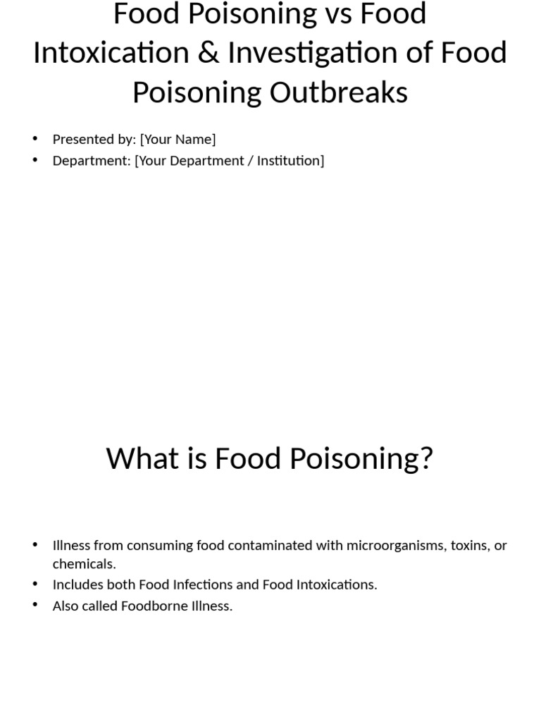 Food Poisoning vs Intoxication | PDF | Foodborne Illness | Infection