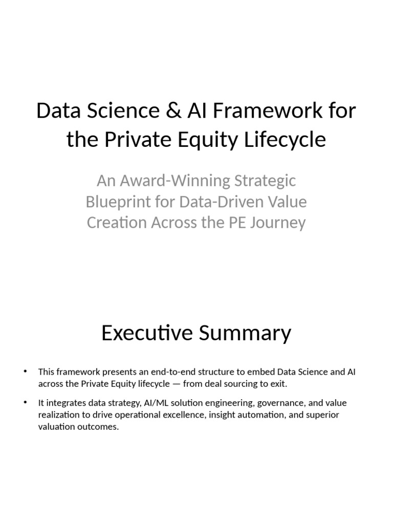 Data Science Framework for Private Equity | PDF | Artificial ...