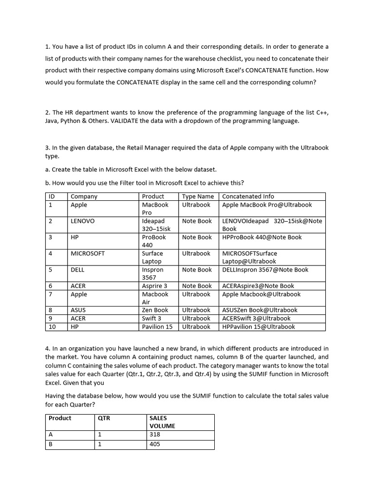 Information Management Practical QP | PDF | Microsoft Excel | Computing