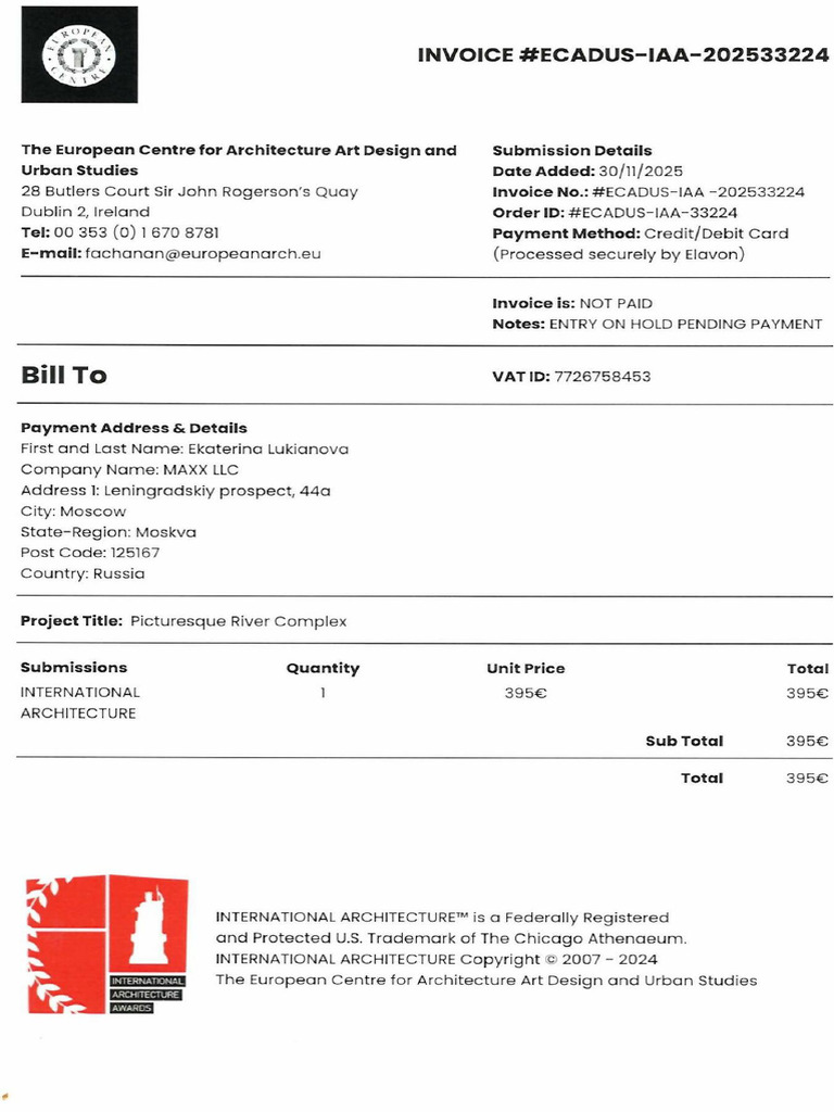 IAA 2026 Proforma Invoice ID 33224 - 0001 | PDF