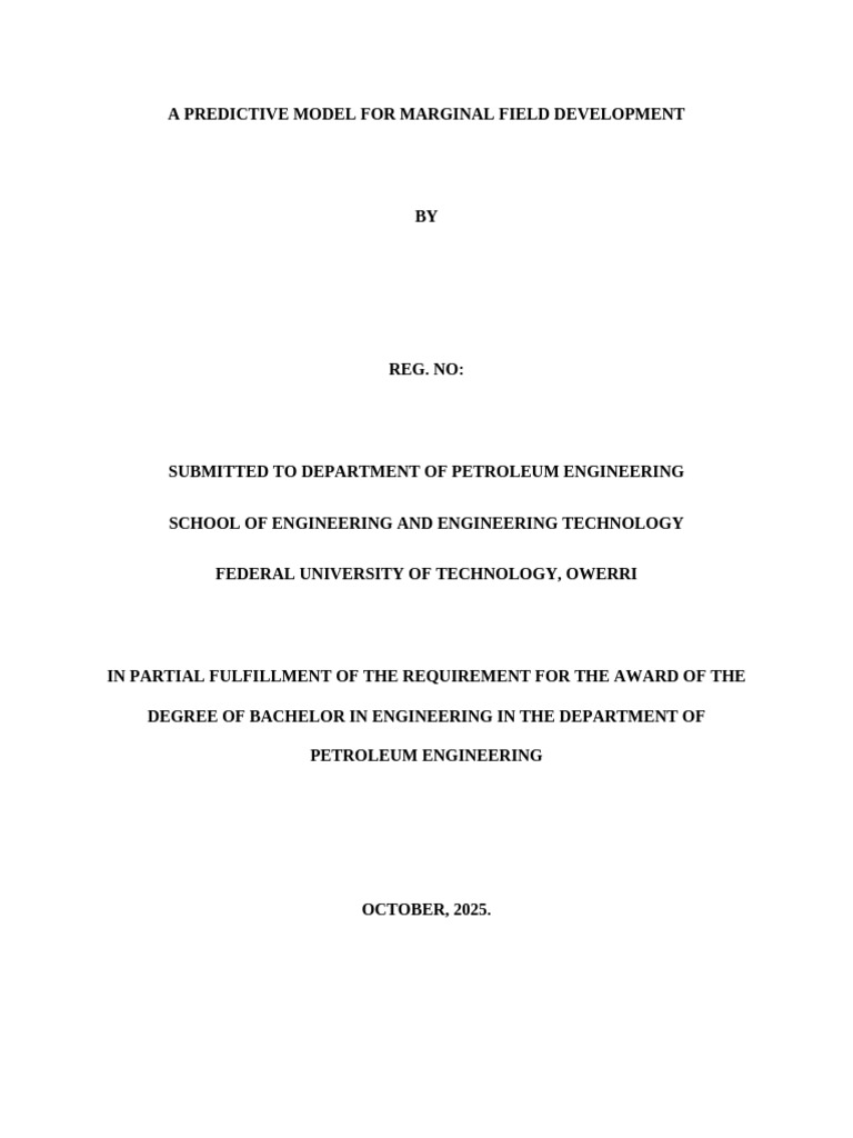 Predictive Model for Marginal Field Development | PDF | Petroleum ...