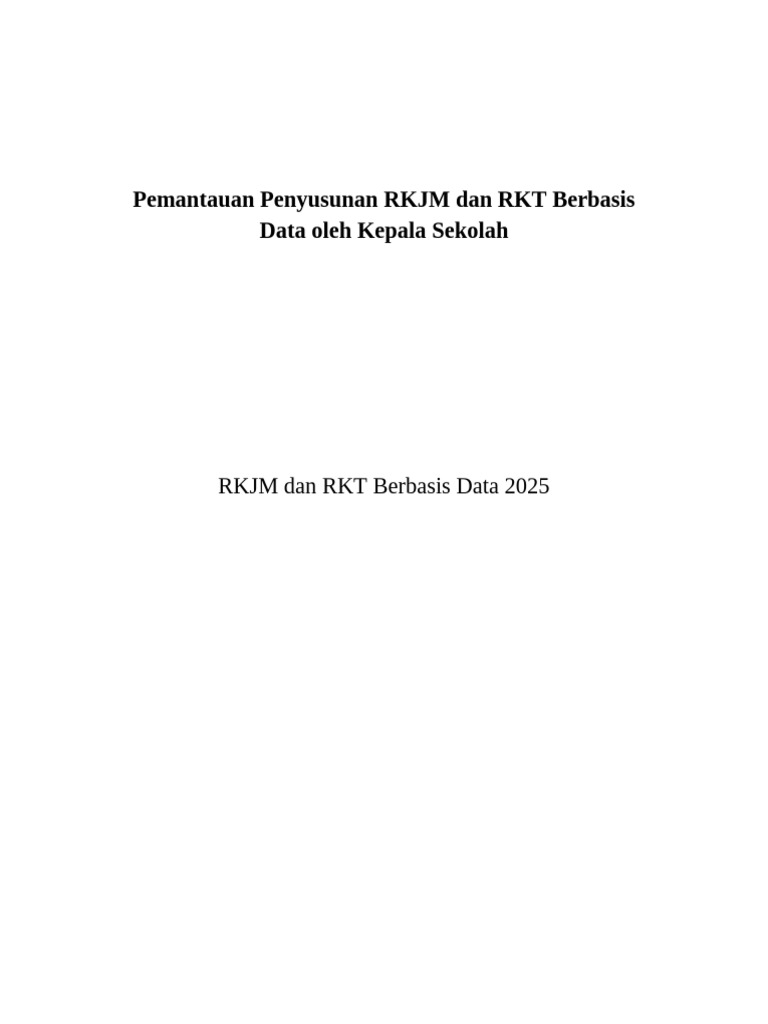 Pemantauan RKJM dan RKT Sekolah 2025 | PDF