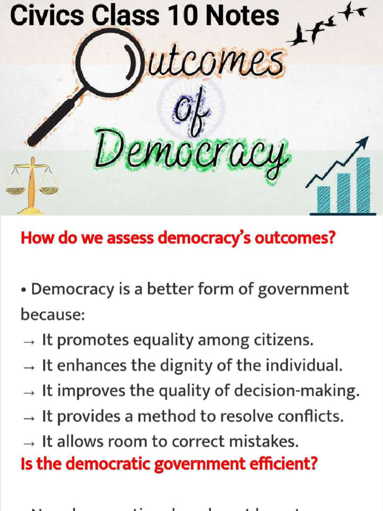 Civics(Outcomesofdemocracy)Notes | PDF