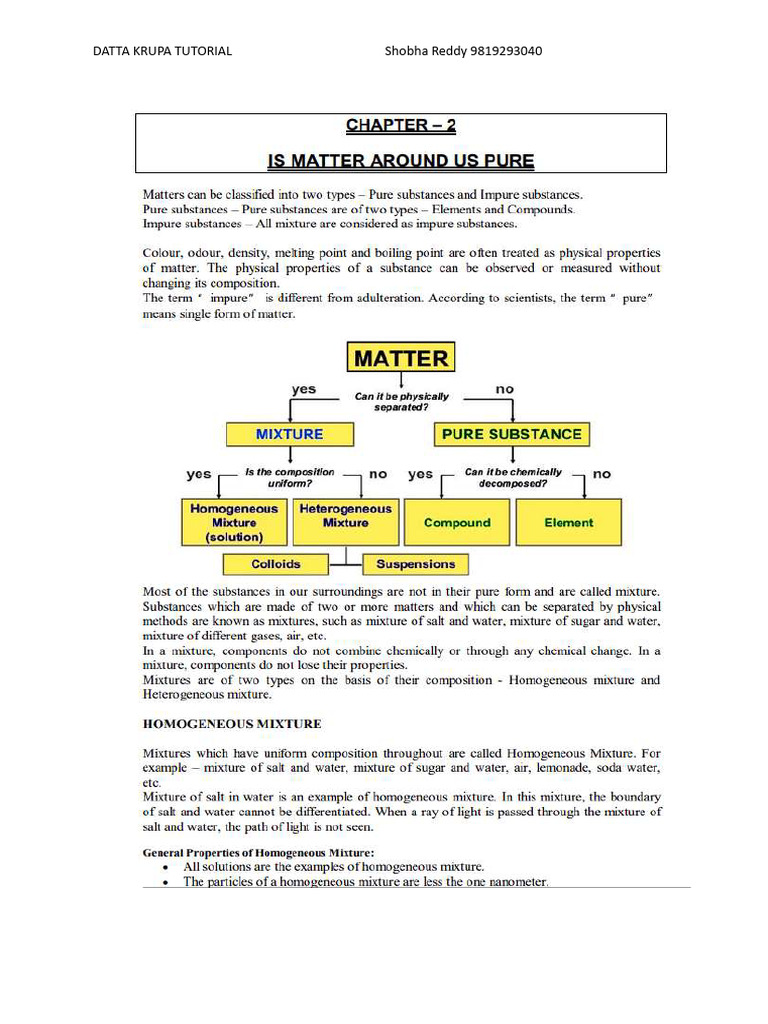 IS MATTER AROUND US PURE NOTES | PDF