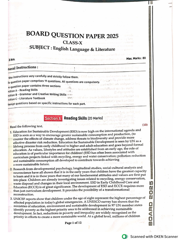Sample Paper 3 | PDF