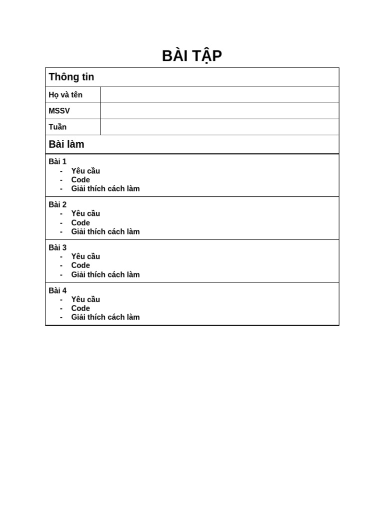 (TH) Template Nộp Bài Tập | PDF
