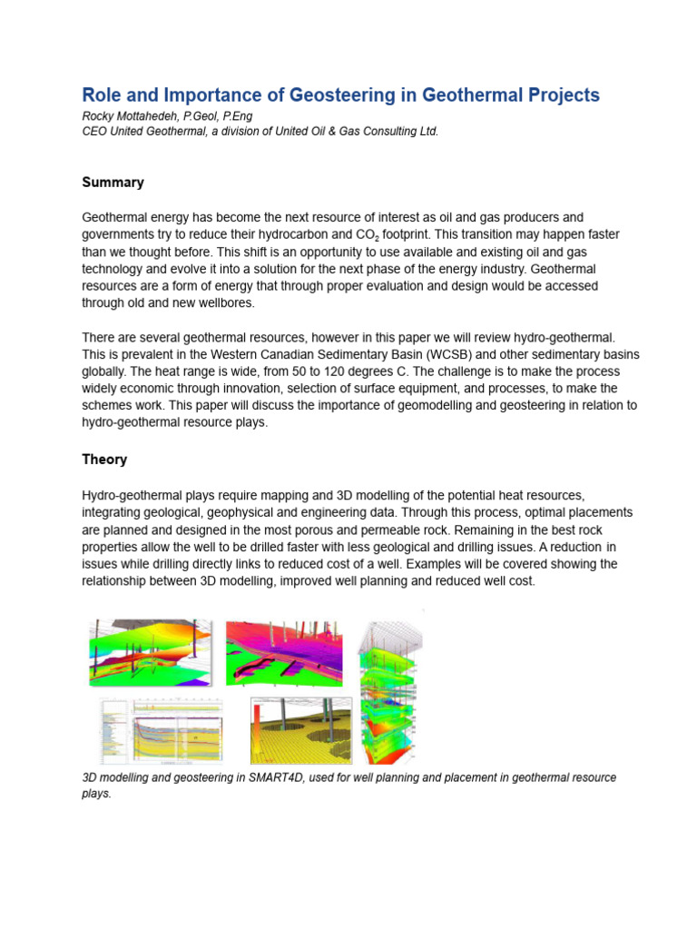 Role and Importance of Geosteering in Geothermal Projects | PDF ...